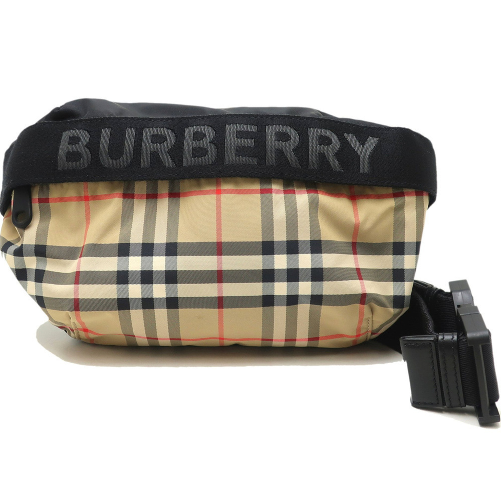 BURBERRY 8026557 Body Bag, Nylon x Leather, Beige/Brown, 450337